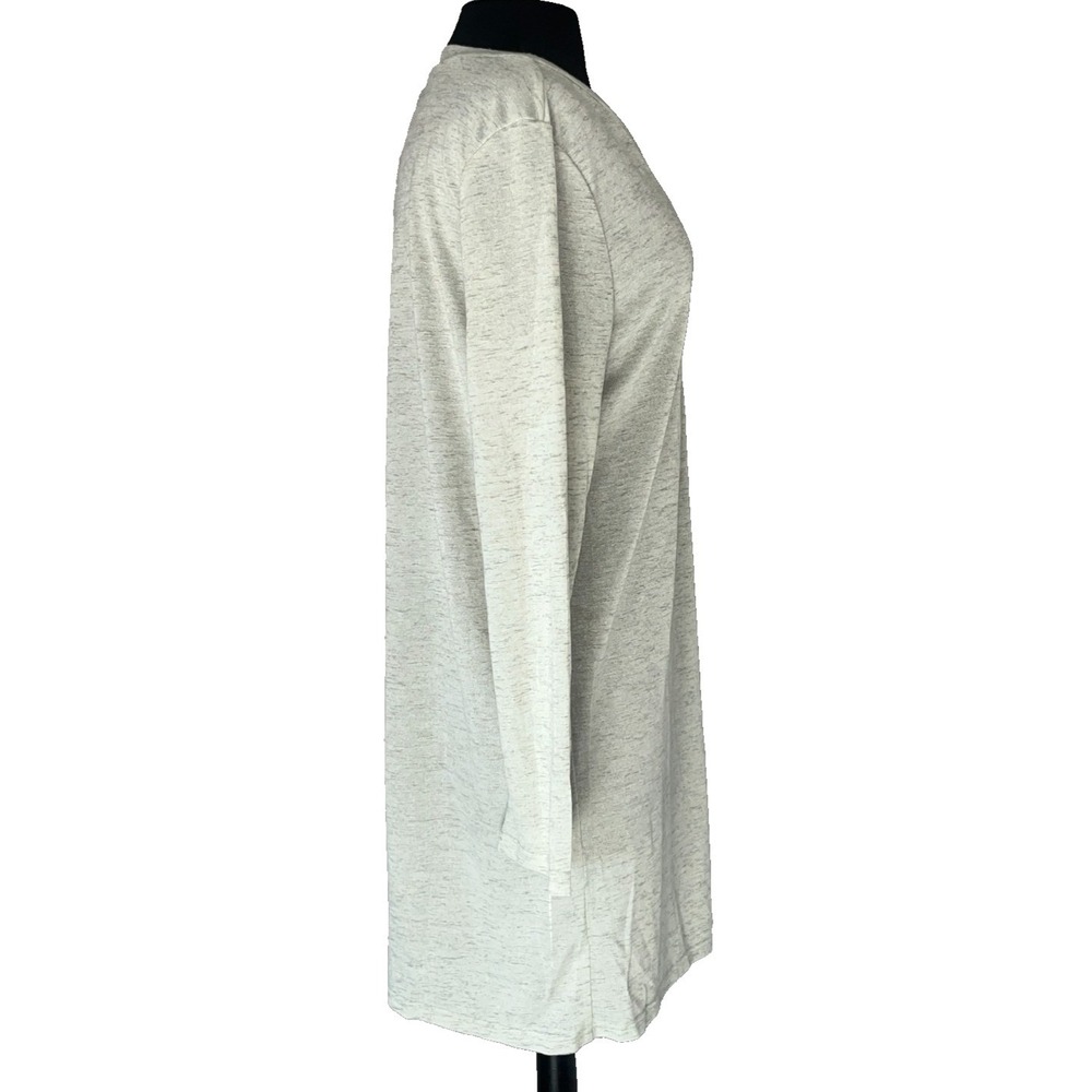 Pima Cotton Blend Duster Cardigan Casual L Oatmeal Fall Capsule Wardrobe NWT - Picture 5 of 9